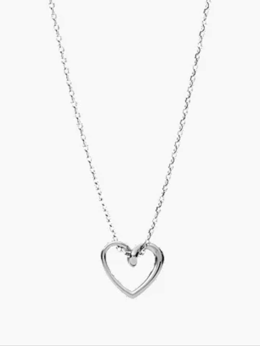 Fossil Sawyer Stainless Steel Pendant Necklace Brand New Heart